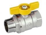 Сферичен кран за газ Giacomini R254D 1/2" MF, 42 bar, дръжка пеперуда