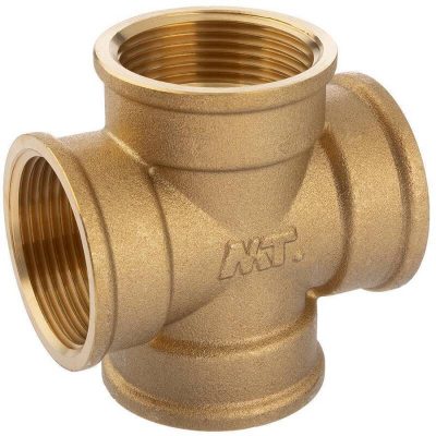 Кръстач месингов с вътрешни резби 3/4" FFFF